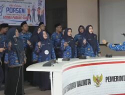 Tim Paduan Suara Kecamatan Rappocini Tampil Energik di Porseni Korpri Ke-52