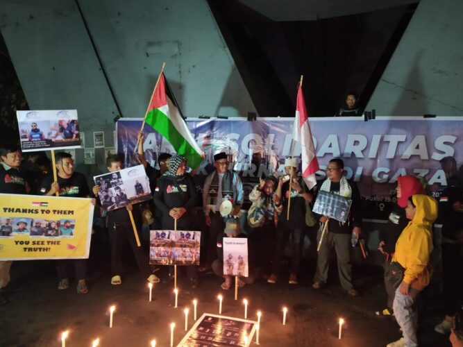 Aksi Solidaritas Jurnalis di Gaza dari Sulsel