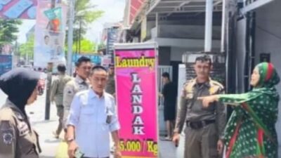 Hari Kedua Penertiban PKL di Kecamatan Rappocini Libatkan Satpol PP Makassar