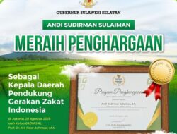 Gubernur Sulsel Raih Baznas Awards 2025 sebagai Kepala Daerah Pendukung Gerakan Zakat Indonesia