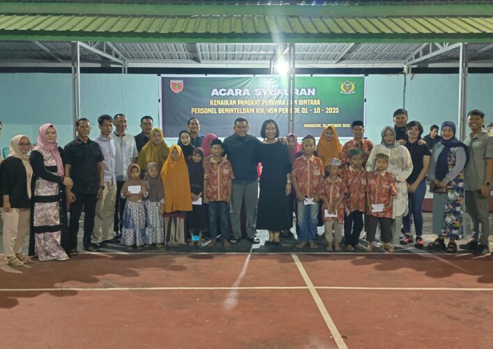 Deninteldam XIV/Hasanuddin Hadirkan Anak Panti Asuhan di Syukuran Kenaikan Pangkat Personel