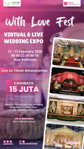 Cashback hingga Rp15 Juta Menanti di 'With Love Fest' MaxOne Hotel & Resort Makassar
