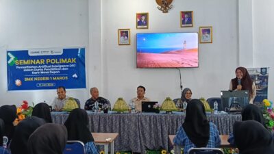 Prodi MI Polimak Gelar Seminar Pemanfaatan AI di SMKN 1 Maros