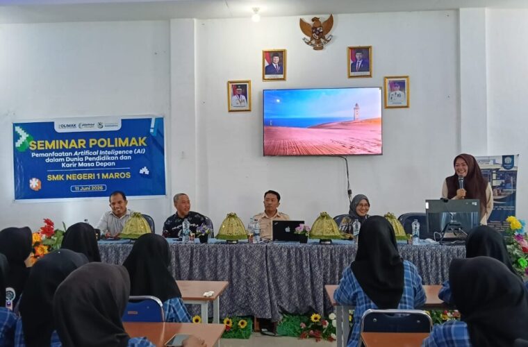Prodi MI Polimak Gelar Seminar Pemanfaatan AI di SMKN 1 Maros