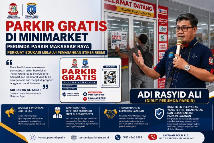 Perumda Parkir Makassar Pastikan Tidak Ada Pungutan Parkir di Gerai Minimarket Peserta Program Langganan Bulanan