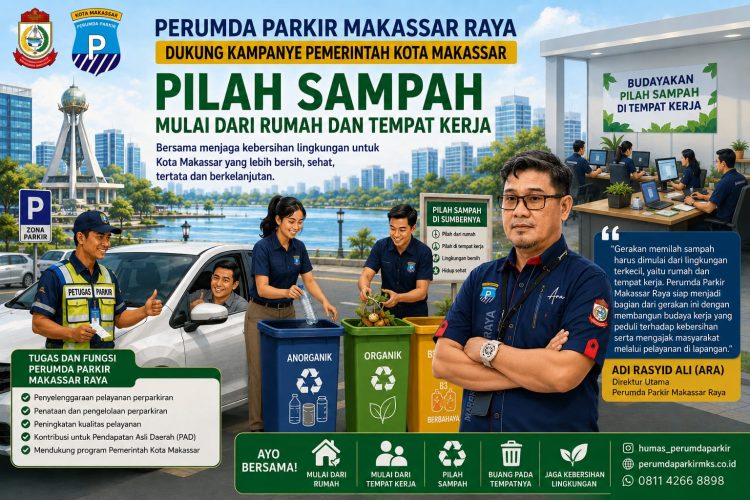 Pilah Sampah Terus Digalakkan di Kantor Perumda Parkir Makassar