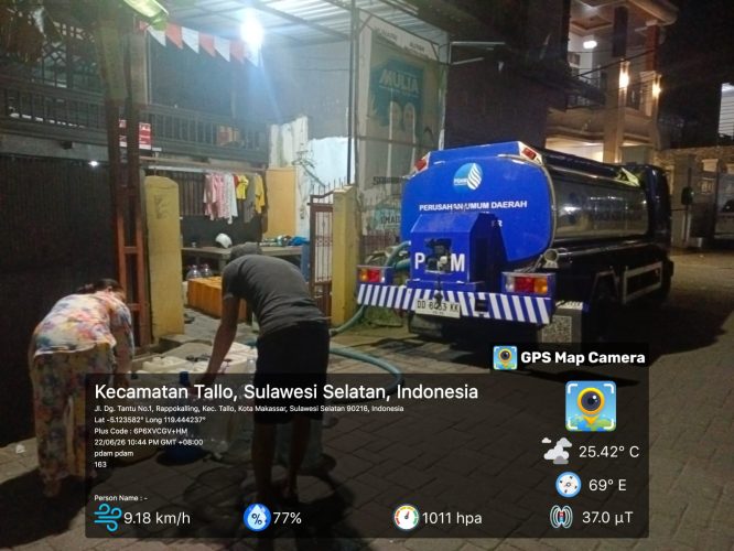 PDAM Makassar Kerahkan Armada Distribusikan Air Bersih hingga Dalam Lorong