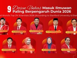Sembilan Ilmuwan Unhas Masuk Daftar World’s Top 2% Scientists 2025 Versi Stanford University